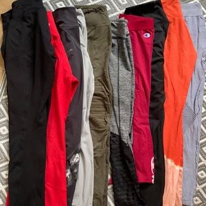 10 pairs of leggings/active wear pants